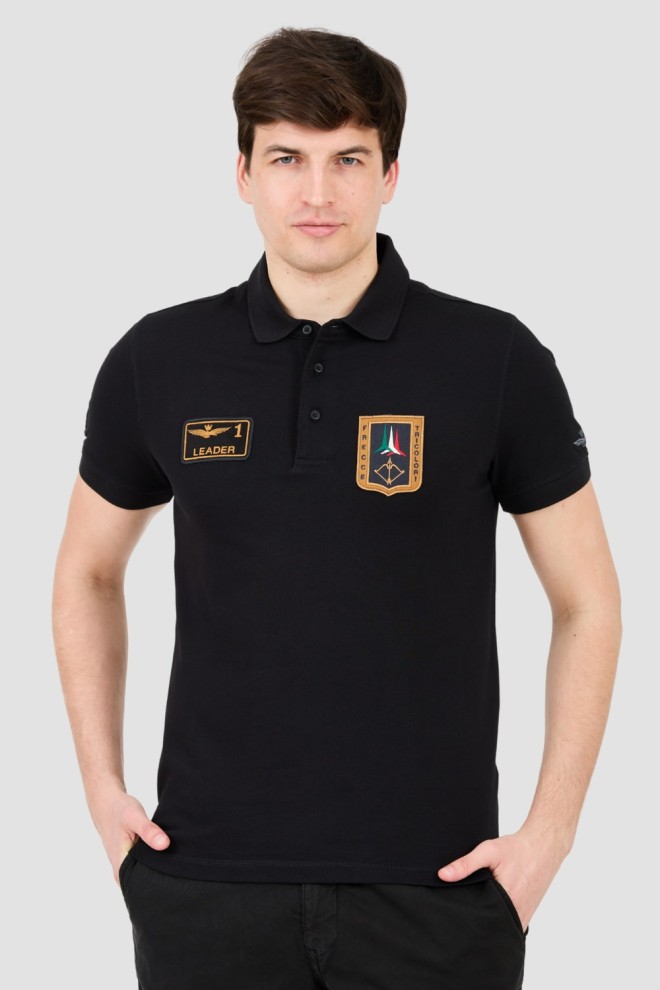 AERONAUTICA MILITARE Black polo Frecce Tricolori