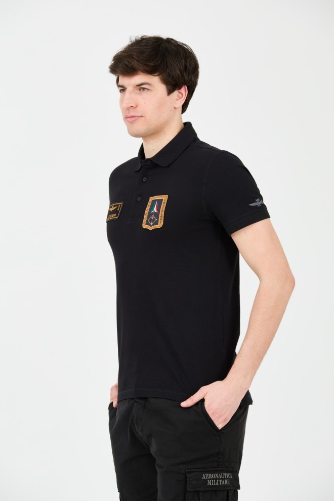 AERONAUTICA MILITARE Black polo Frecce Tricolori