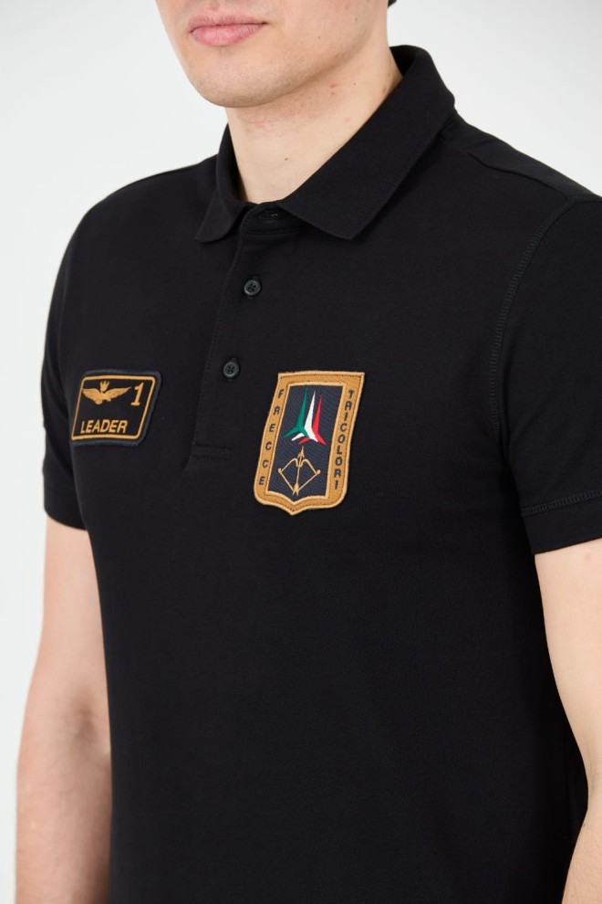 AERONAUTICA MILITARE Black polo Frecce Tricolori