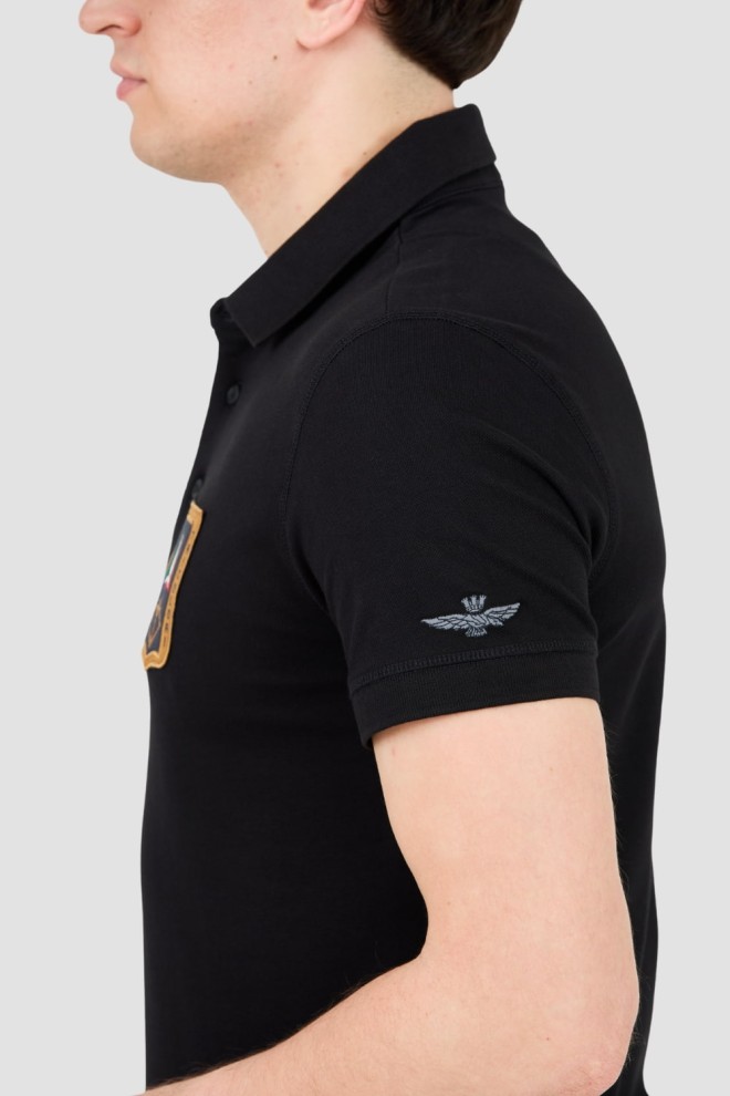 AERONAUTICA MILITARE Black polo Frecce Tricolori