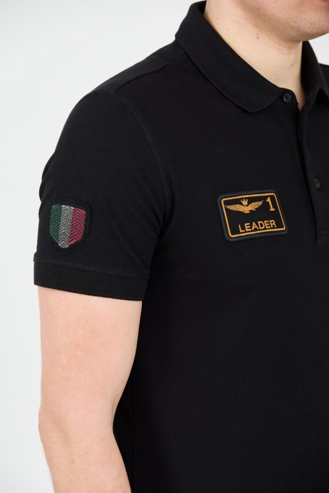 AERONAUTICA MILITARE Black polo Frecce Tricolori