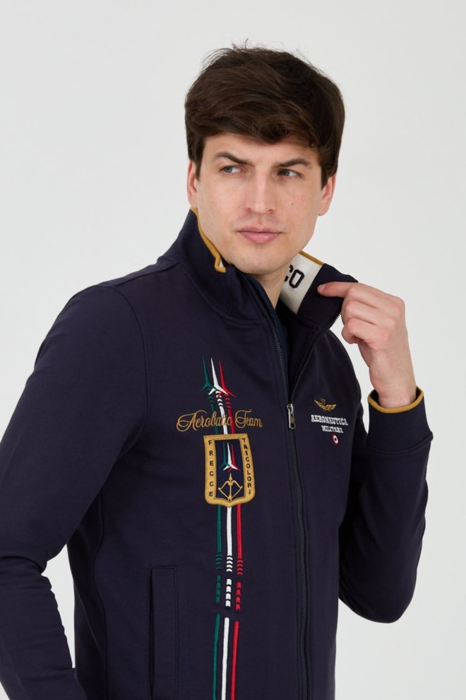 AERONAUTICA MILITARE Granatowa bluza rozpinana