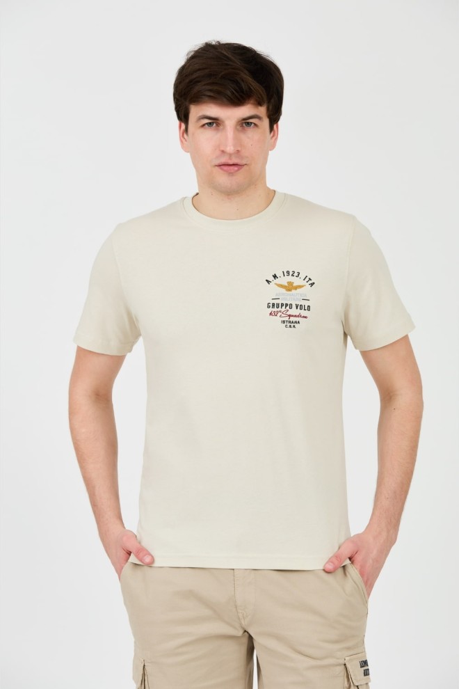 AERONAUTICA MILITARE Beige Short Sleeve T-Shirt