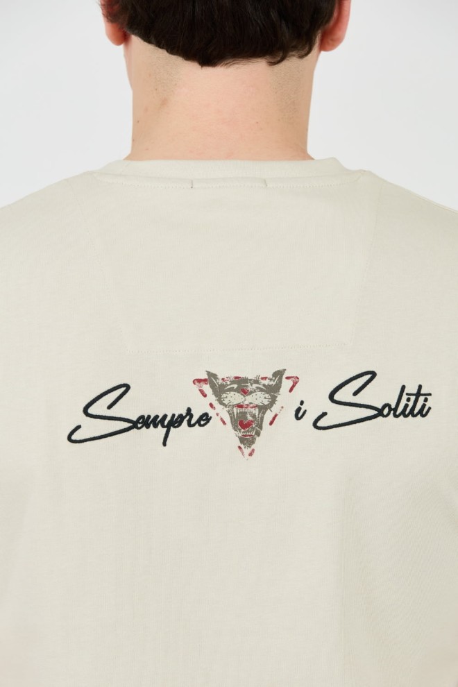 AERONAUTICA MILITARE Bumbac bej Bărbați tricou cu mânecă scurtă