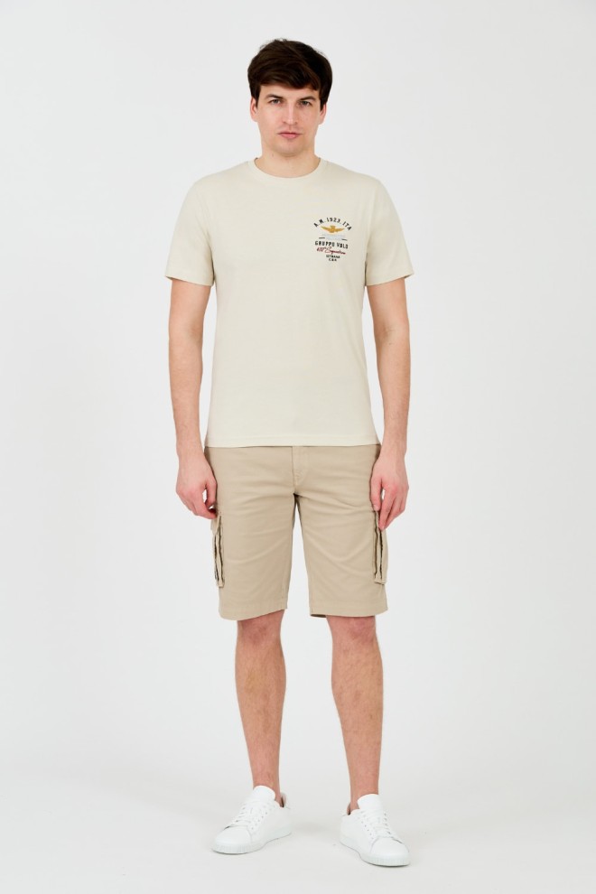 AERONAUTICA MILITARE Beige Short Sleeve T-Shirt