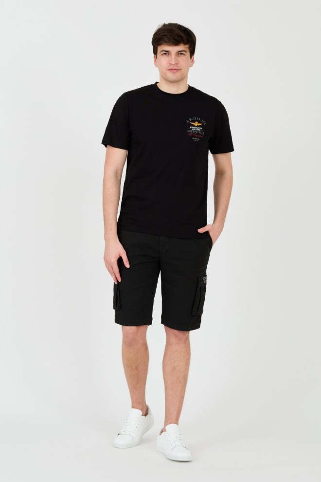 AERONAUTICA MILITARE Black Short Sleeve T-Shirt