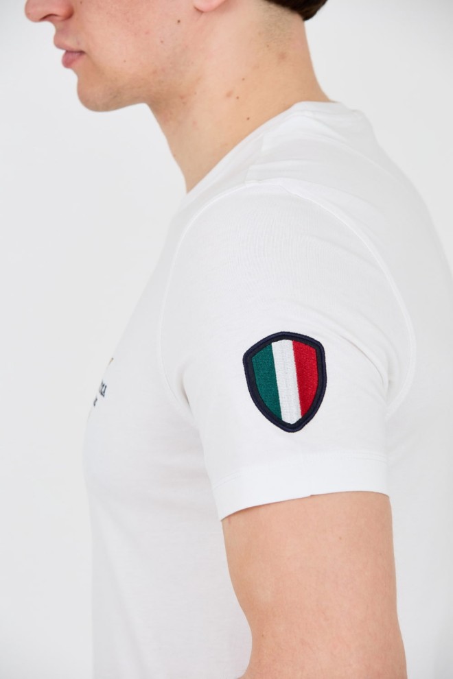 AERONAUTICA MILITARE White Frecce Tricolori Short Sleeve T-Shirt