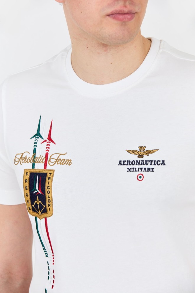 AERONAUTICA MILITARE Biały t-shirt Frecce Tricolori Short Sleeve