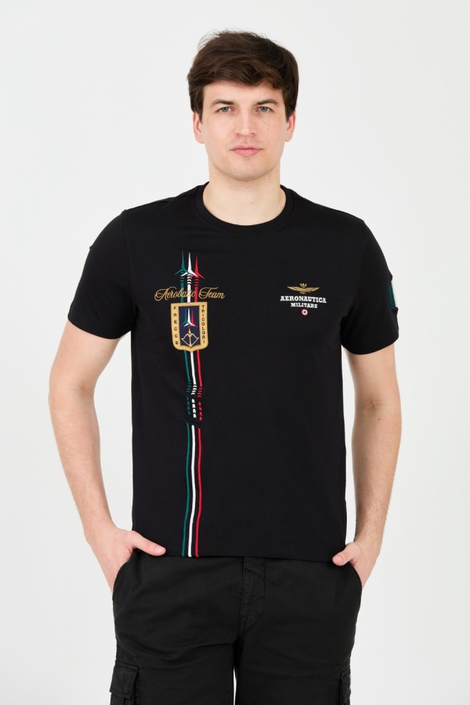 AERONAUTICA MILITARE Black Frecce Tricolori Short Sleeve T-Shirt