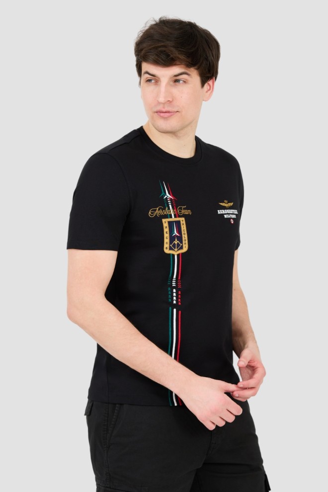 AERONAUTICA MILITARE Black Frecce Tricolori Short Sleeve T-Shirt