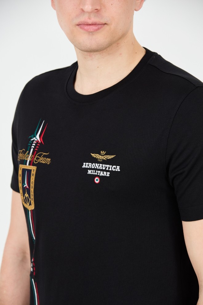 AERONAUTICA MILITARE Black Frecce Tricolori Short Sleeve T-Shirt