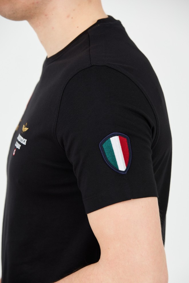 AERONAUTICA MILITARE Black Frecce Tricolori Short Sleeve T-Shirt