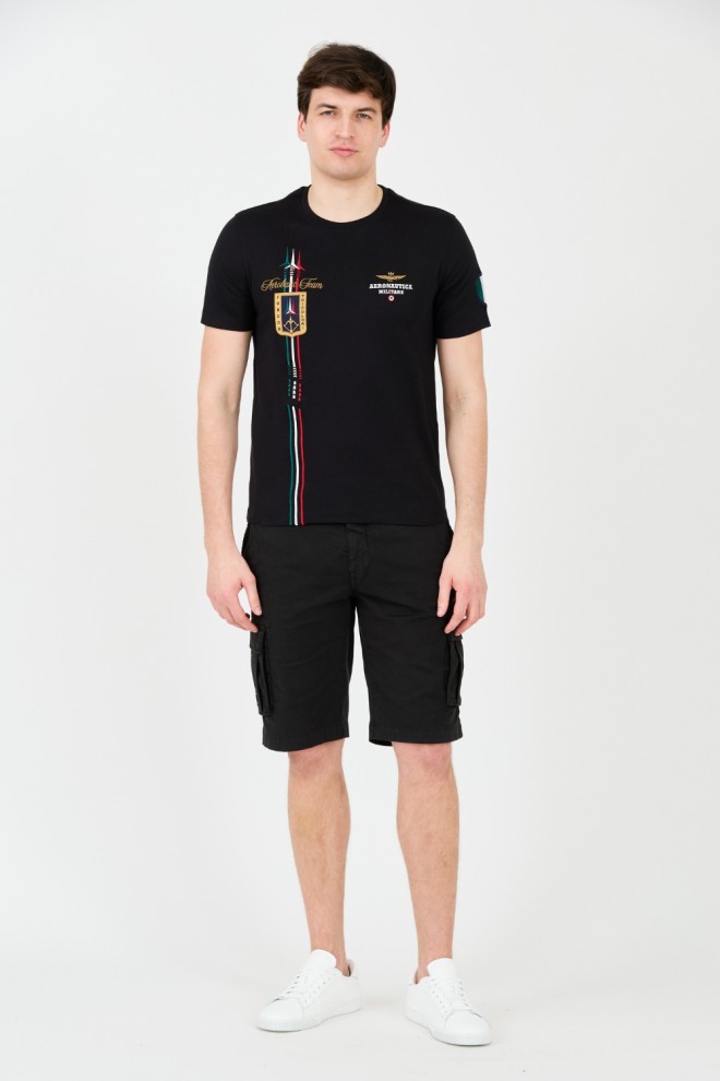 AERONAUTICA MILITARE Black Frecce Tricolori Short Sleeve T-Shirt