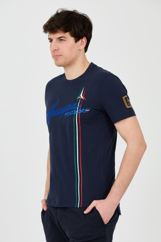 AERONAUTICA MILITARE Granatowy t-shirt Short Sleeve