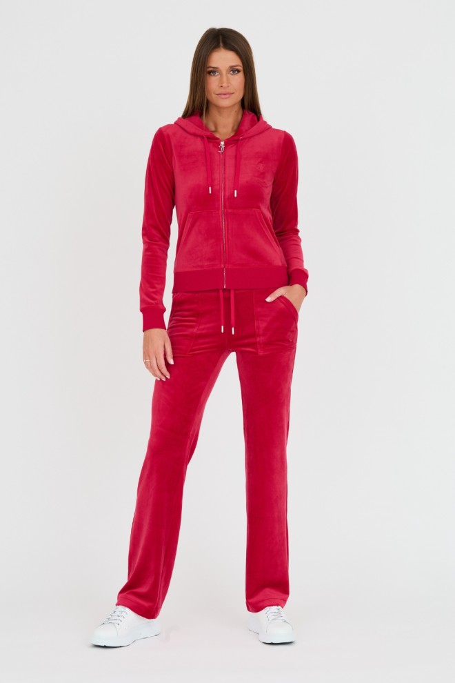 JUICY COUTURE Czerwone spodnie dresowe Del Ray Pocket Pant