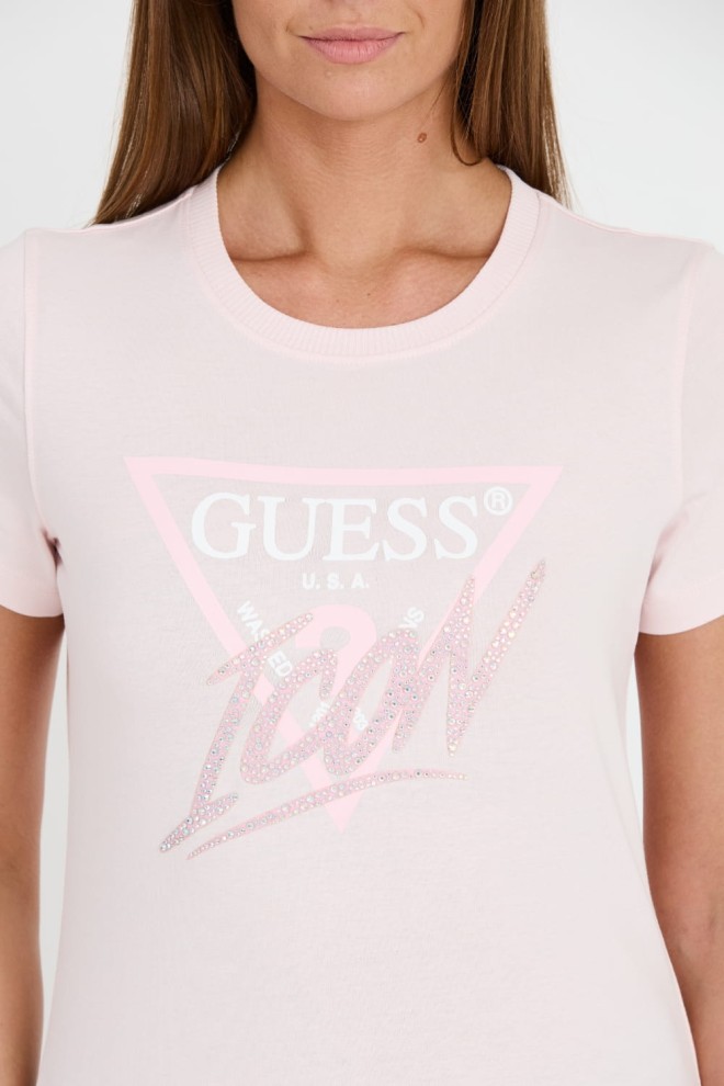 GUESS Рожева жіноча футболка Icon