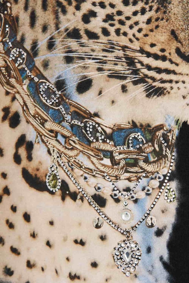 GUESS Negru Femei Leopard Jewel Easy Tee