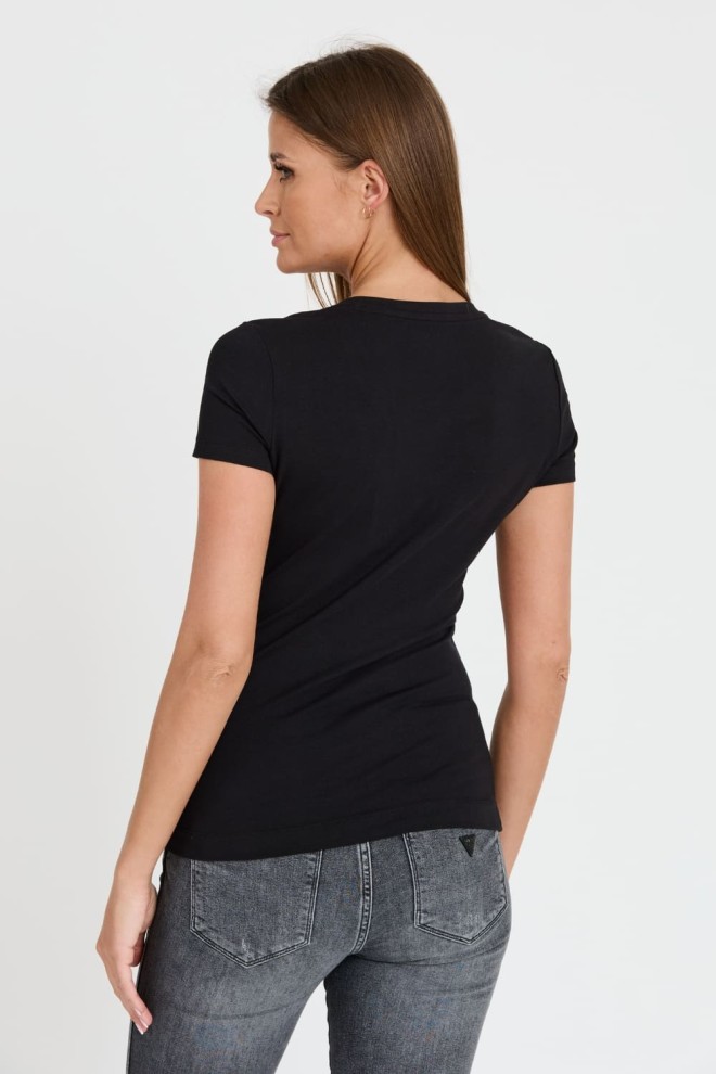 GUESS Black T-shirt with zircons