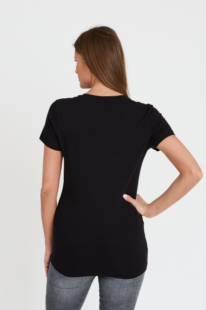 GUESS Tricou Triunghi Satin Negru pentru femei