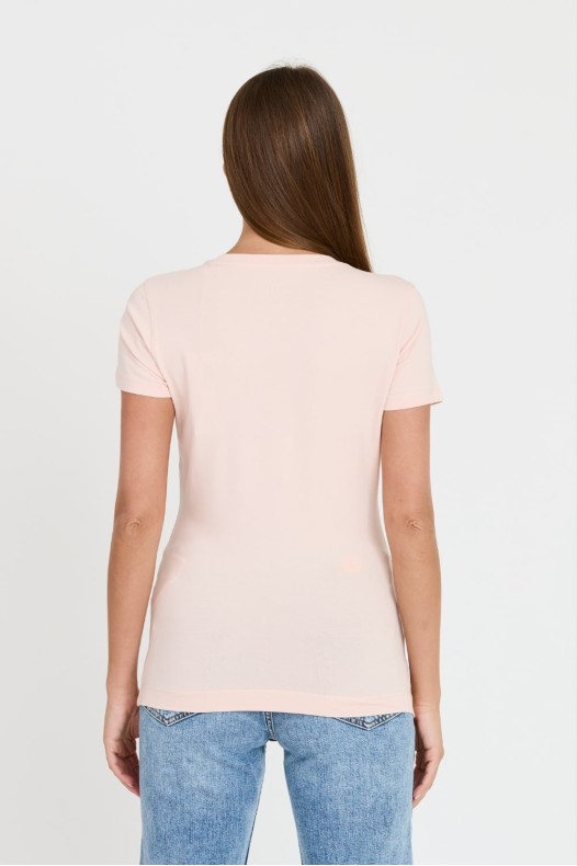 GUESS Pink Satin Triangle Tee