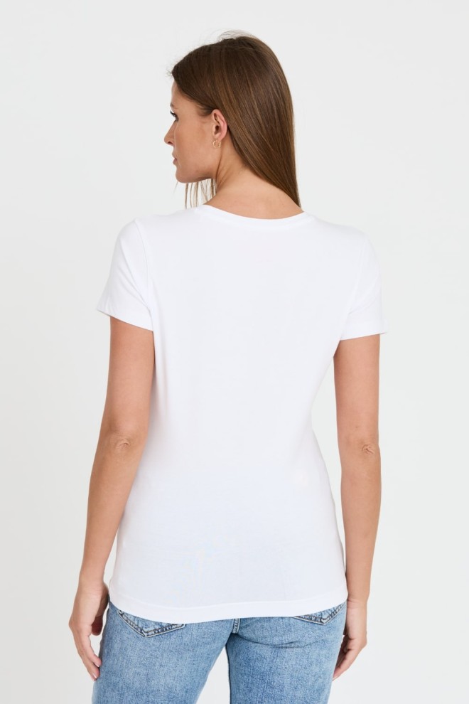 GUESS White Satin Triangle Tee