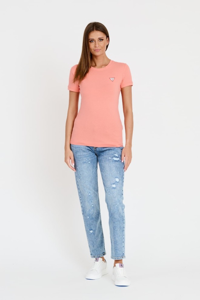 GUESS Koralowy t-shirt Mini Triangle Tee