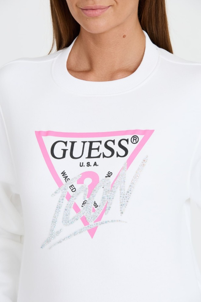 GUESS White Cn Icon Sweatshirt