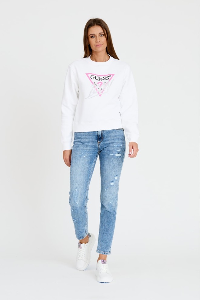 GUESS White Cn Icon Sweatshirt