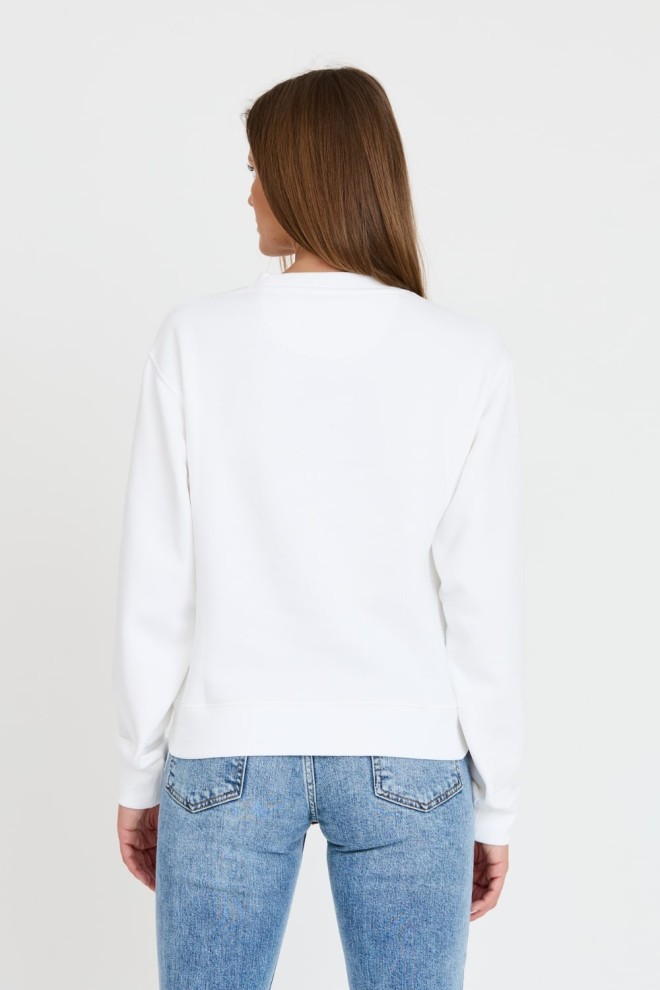 GUESS White sweatshirt with zircons