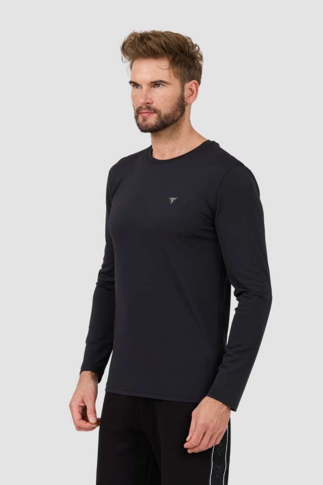 GUESS Negru bărbați New Tech Str T longsleeve