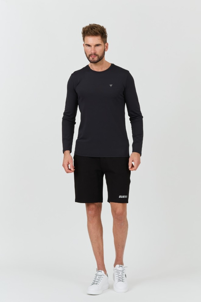 GUESS Negru bărbați New Tech Str T longsleeve