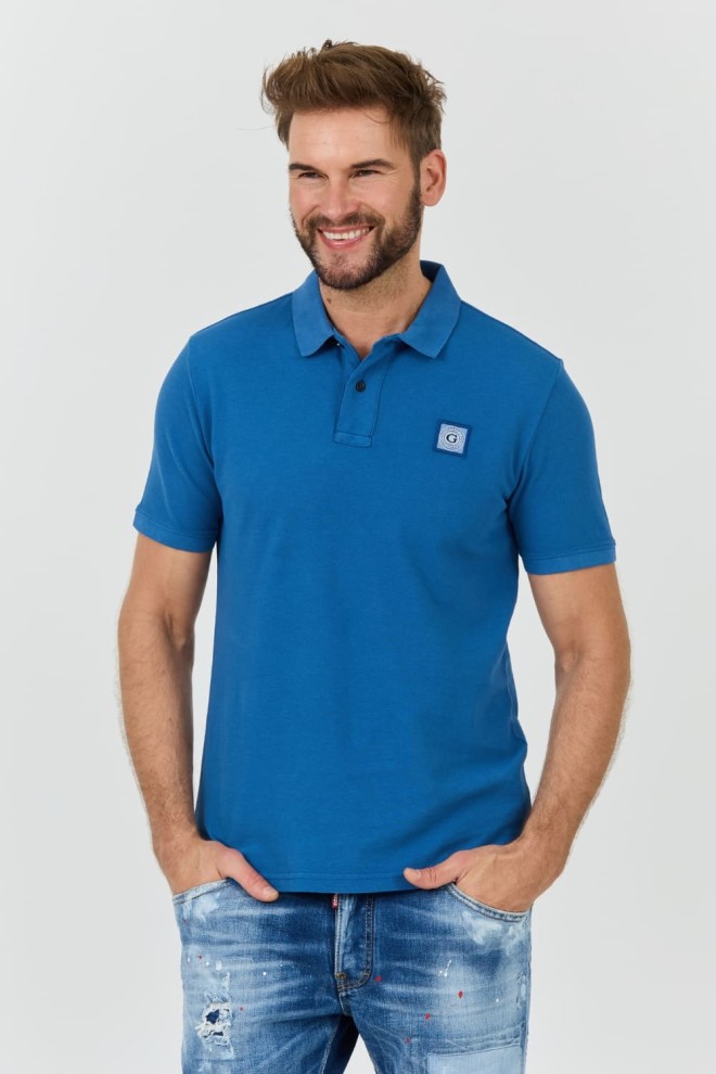 GUESS Washed blue polo