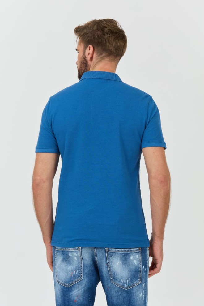 GUESS Polo albastru bărbați Spălat