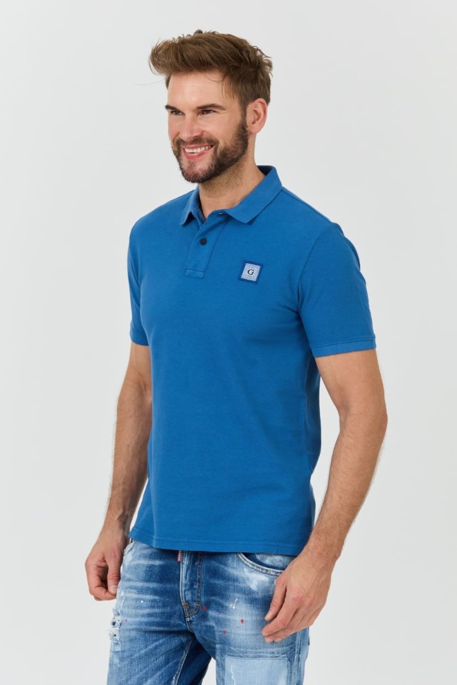 GUESS Washed blue polo