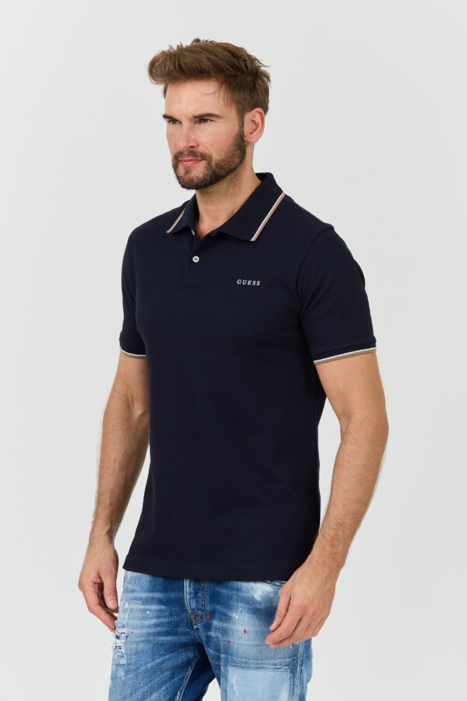 GUESS Granatowe polo Lyle