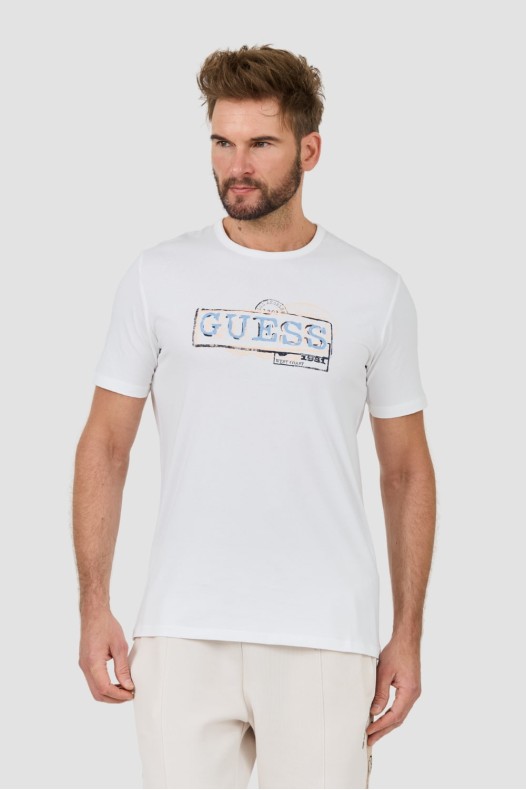 GUESS White Box Logo T Shirt