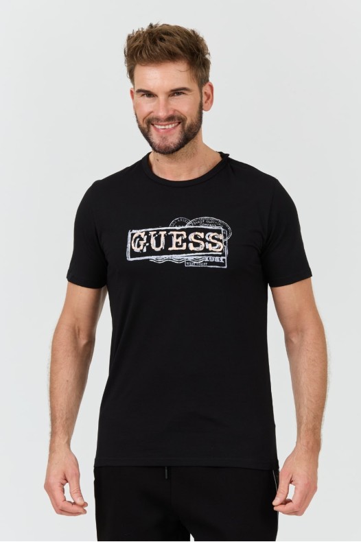 GUESS Tricou Box Logo negru...