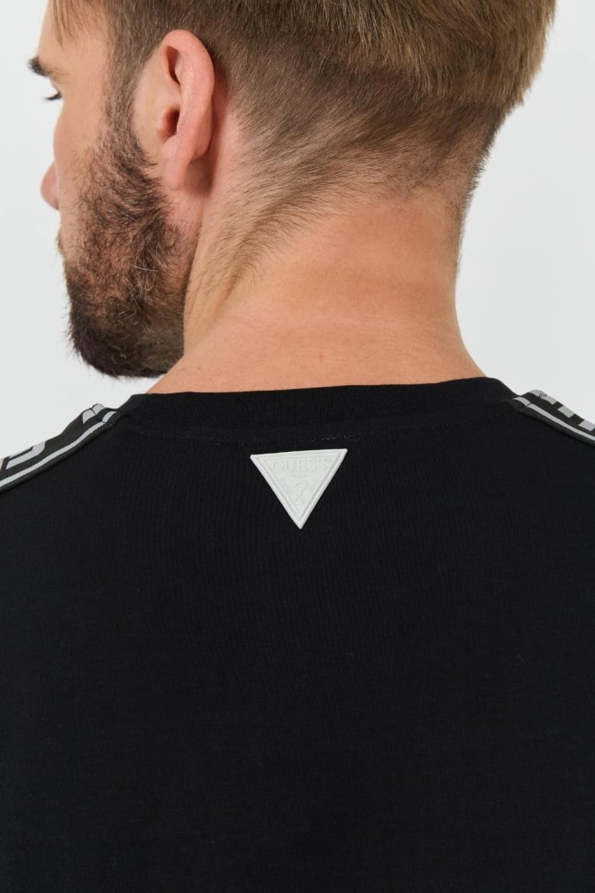 GUESS Tricou negru Arlo Cn pentru bărbați