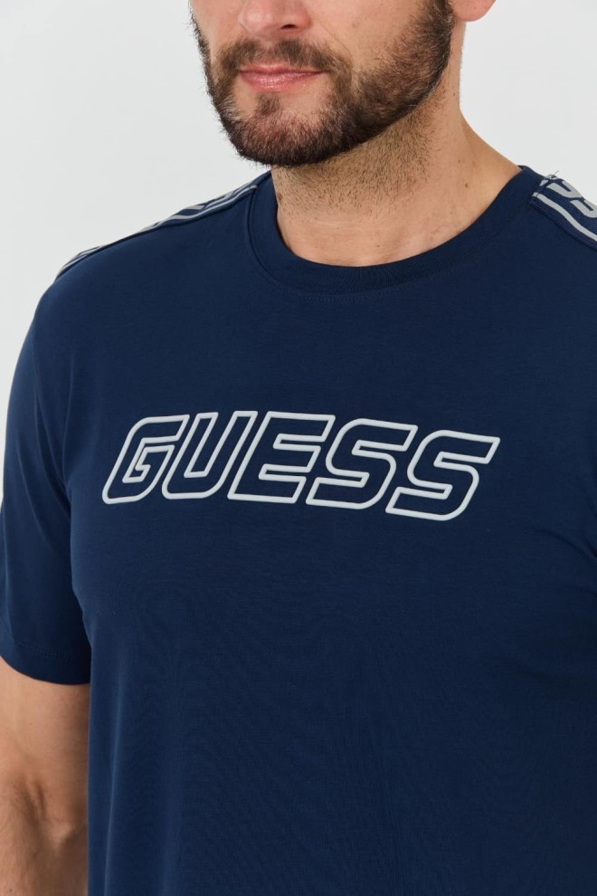 GUESS Navy blue Arlo Cn t-shirt