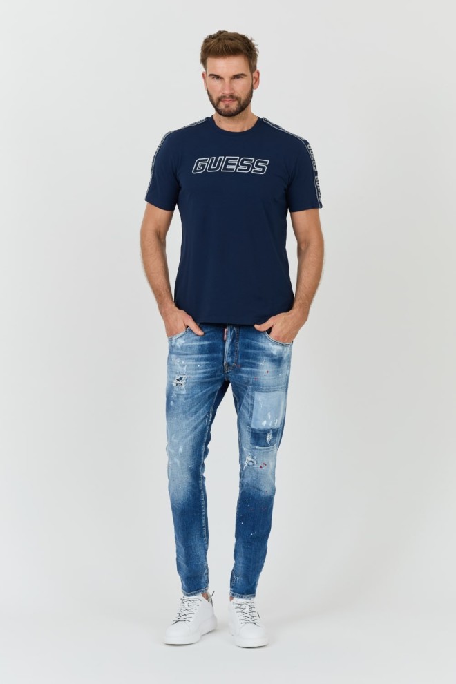 GUESS Navy blue Arlo Cn t-shirt