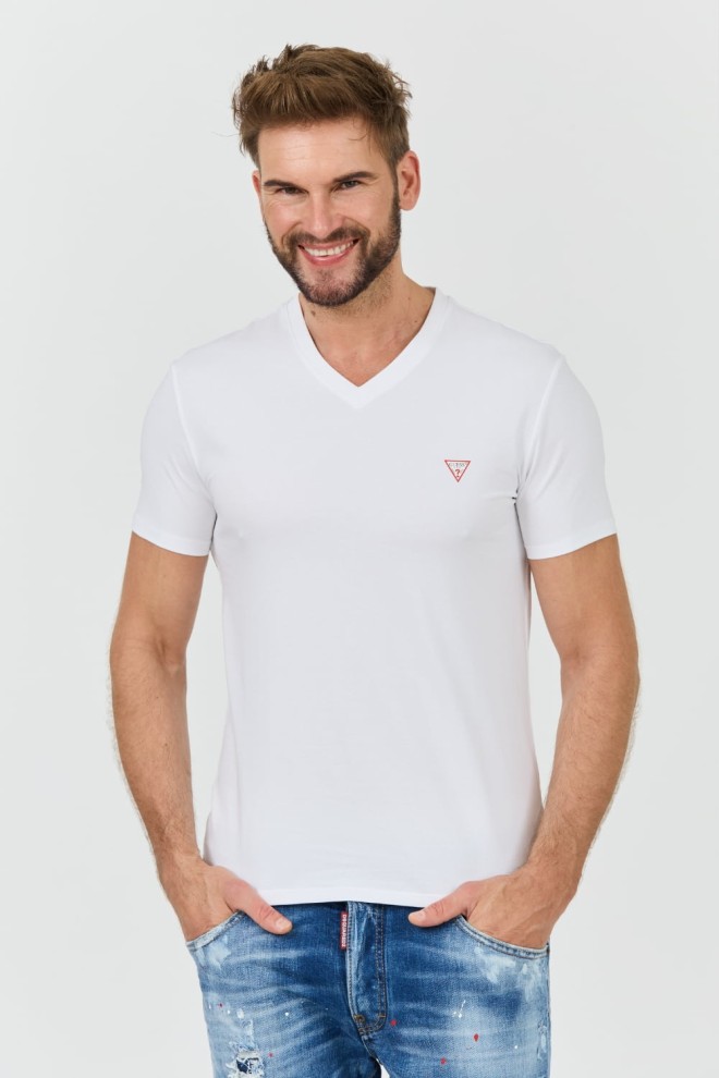 GUESS White Bărbați bumbac Core Tee Str