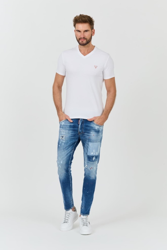 GUESS White Bărbați bumbac Core Tee Str