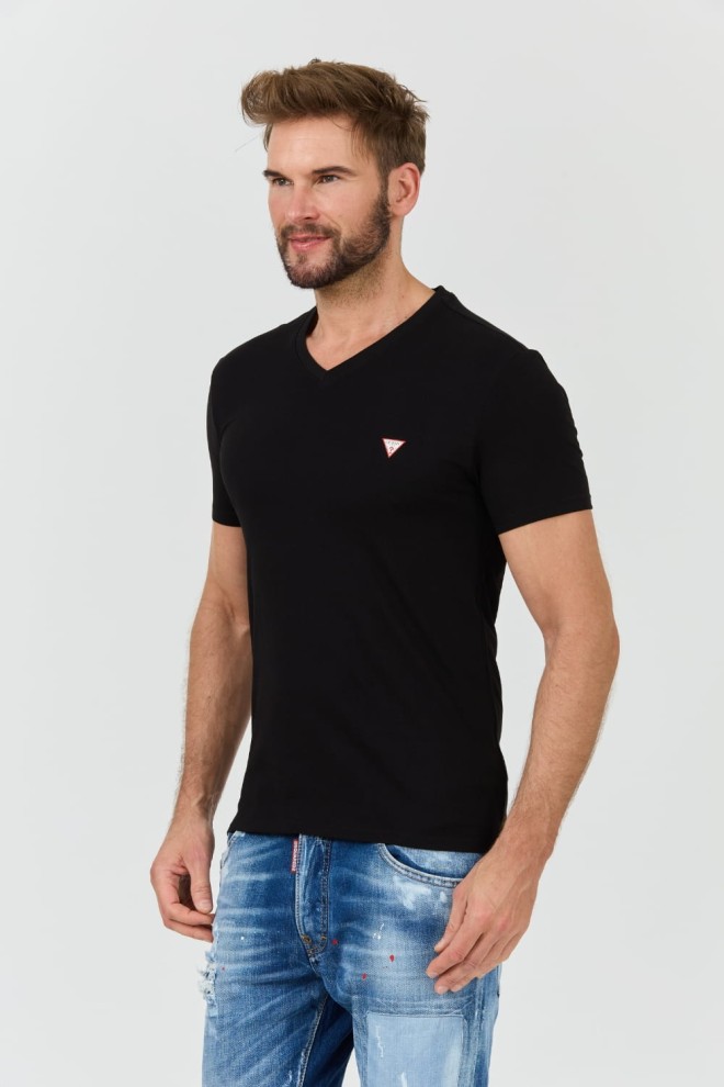 GUESS Czarny męski t-shirt bawełniany Core Tee Str