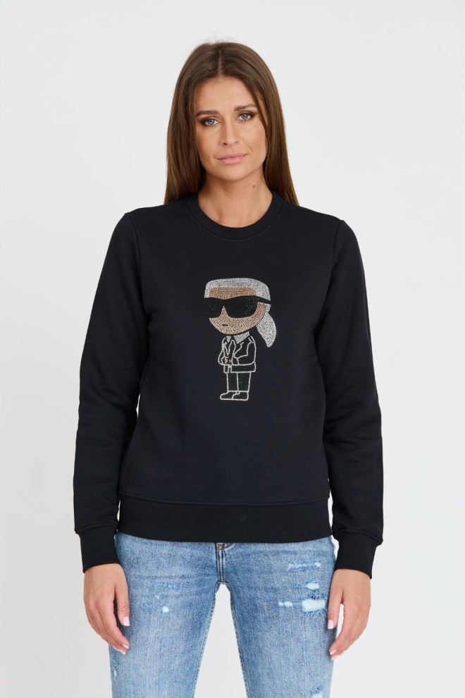 KARL LAGERFELD Czarna bluza Ikonik 2.0