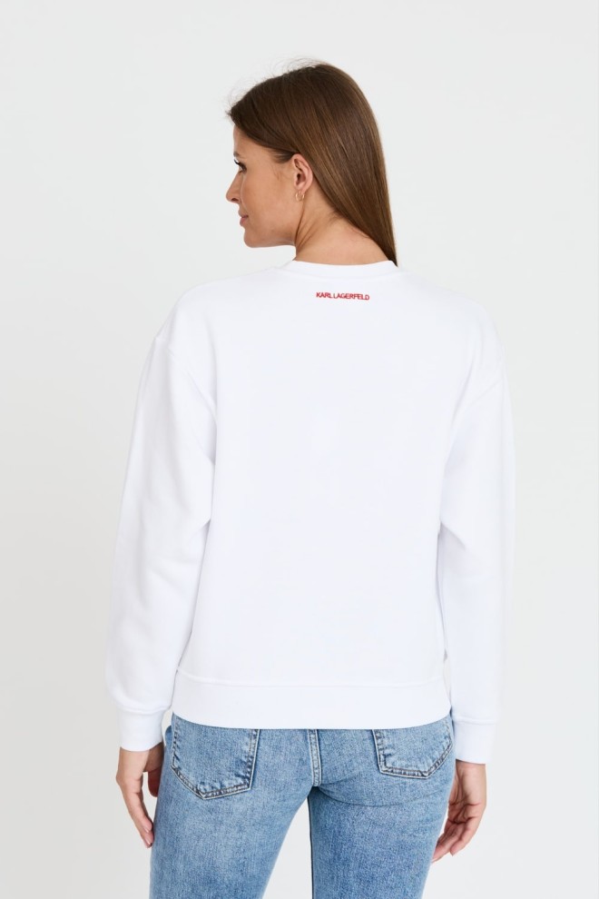 KARL LAGERFELD White iconic linen sweatshirt