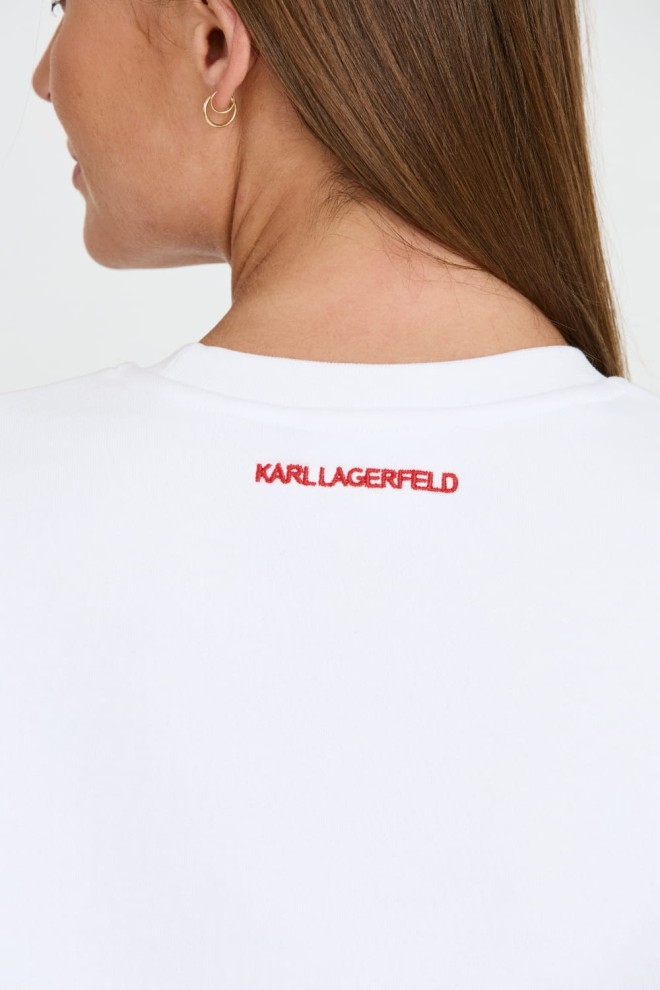 KARL LAGERFELD White iconic linen sweatshirt