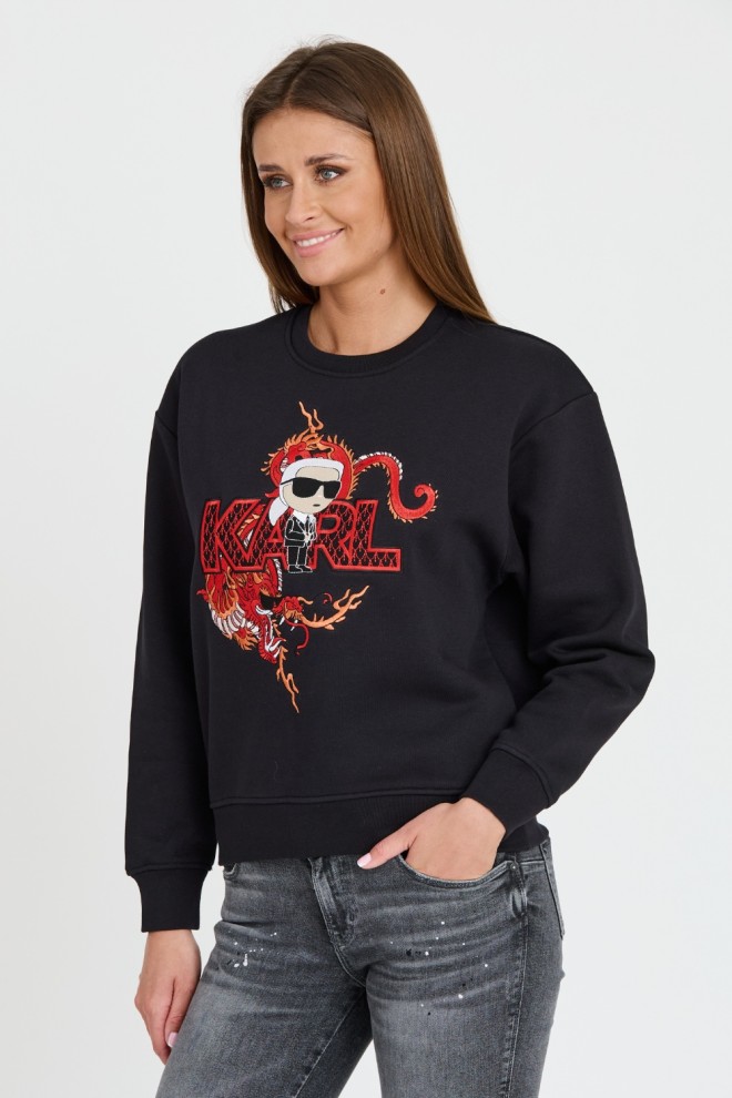 KARL LAGERFELD Tricou iconic din in negru pentru femei