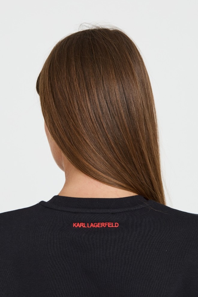 KARL LAGERFELD Black iconic linen sweatshirt