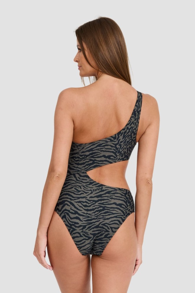 KARL LAGERFELD Olive green swimsuit Karl Dna One