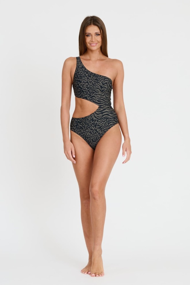 KARL LAGERFELD Olive green swimsuit Karl Dna One